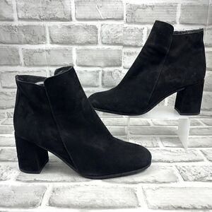 Lavorazione Artigiana Women's 9 Black Suede Made in Italy Block Heel Ankle Boots